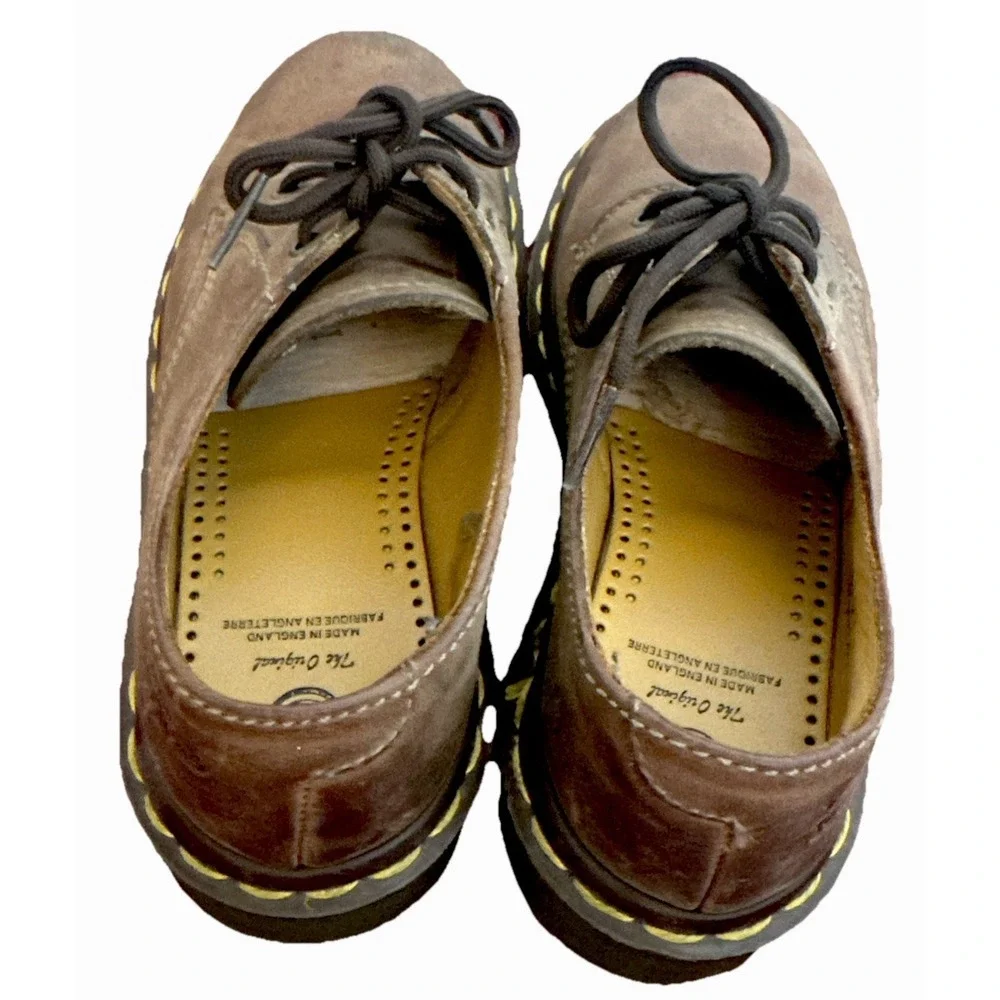 VINTAGE Dr Martens 1561 US Youth 1 Made In England Brown Leather‎ Oxford Shoe